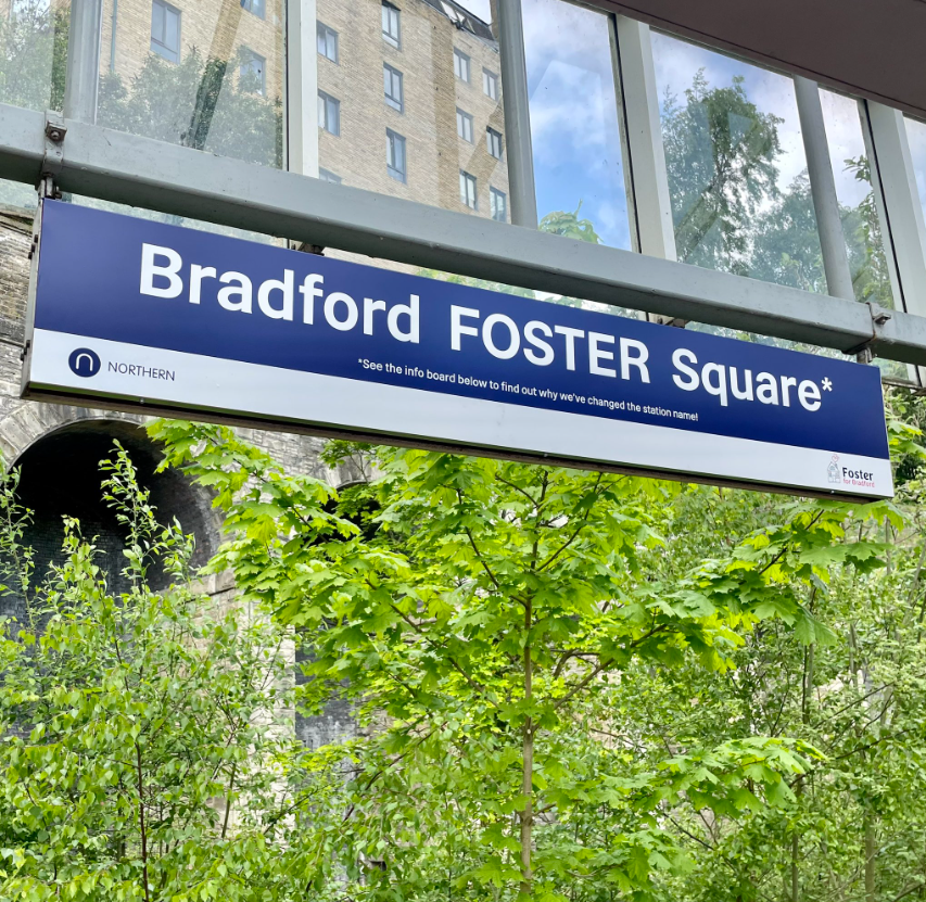 Bradford Forster Square Station changes signage to Bradford FOSTER Square